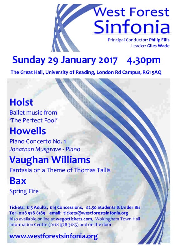 Flyer for concert on 2017-01-29