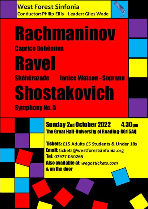 Flyer for concert on 2022-10-02